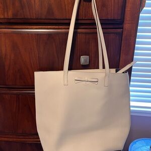 Kate Spade Cream Tote with Bow Accent